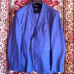 Sea Blue Lightweight Wool Suit by Fugato in Italy